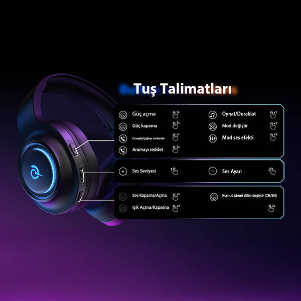 Heroad V200 RGB 7.1 Kablolu Gaming Oyuncu Kulaklığı - 7