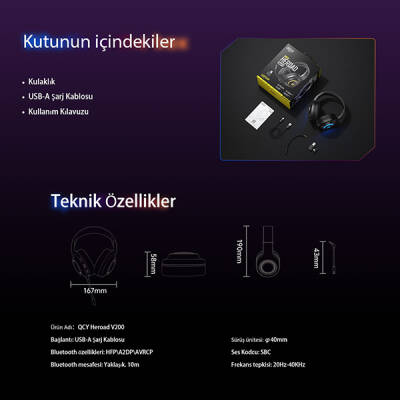 Heroad V200 RGB 7.1 Kablolu Gaming Oyuncu Kulaklığı - 8