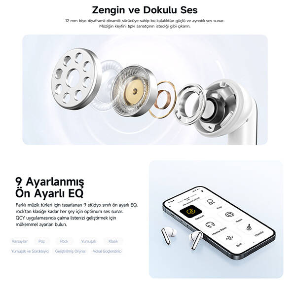 HT12 Melobuds N50 Anc 6 Mikrofonlu Bluetooth 5.4 Kulaklık - 8