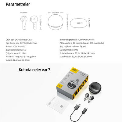 QCY AilyBuds Clear Bluetooth Kulaklık - 9