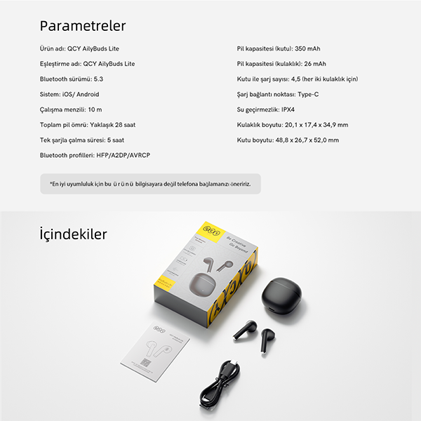 QCY AilyBuds Lite Bluetooth Kulaklık - 10