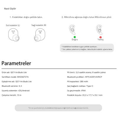 QCY ArcBuds Lite Bluetooth Kulaklık - 10