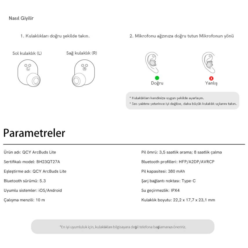 QCY ArcBuds Lite Bluetooth Kulaklık - 18