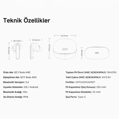 QCY Buds Anc HT15 Bluetooth Kulaklık - 10