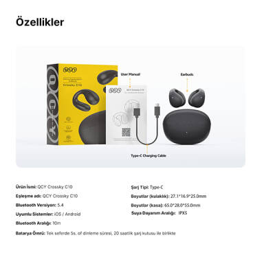 QCY C10 Crossky Bluetooth Kulaklık - 12