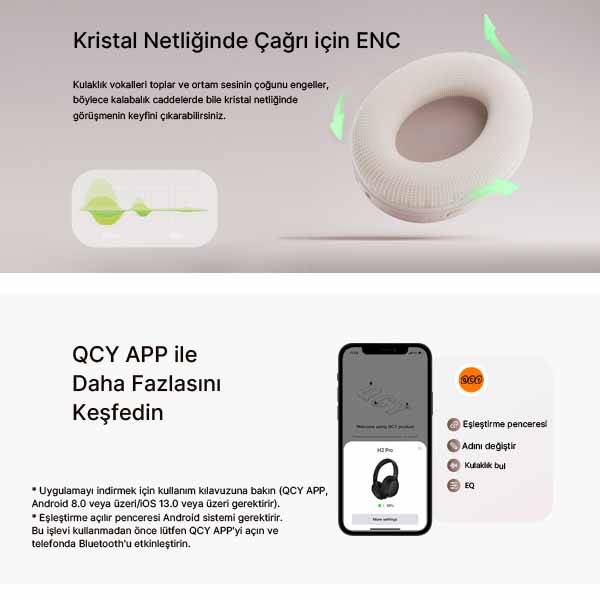 QCY H2 PRO Kulak Üstü Bluetooth Kulaklık - 7