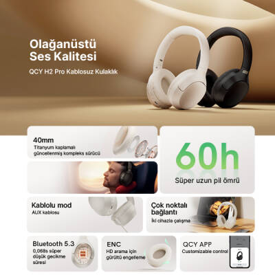 QCY H2 PRO Kulak Üstü Bluetooth Kulaklık - 9
