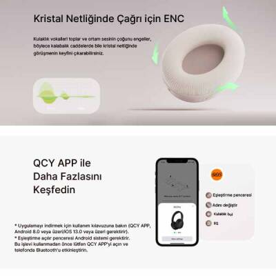 QCY H2 PRO Kulak Üstü Bluetooth Kulaklık - 13