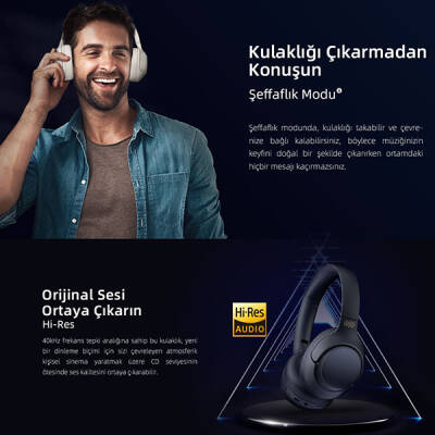 QCY H3 ANC Kulak Üstü Bluetooth Kulaklık - 7