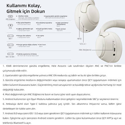 QCY H3 ANC Kulak Üstü Bluetooth Kulaklık - 29