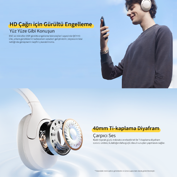 Qcy H3 Lite Kulak Üstü Bluetooth Kulaklık - 5
