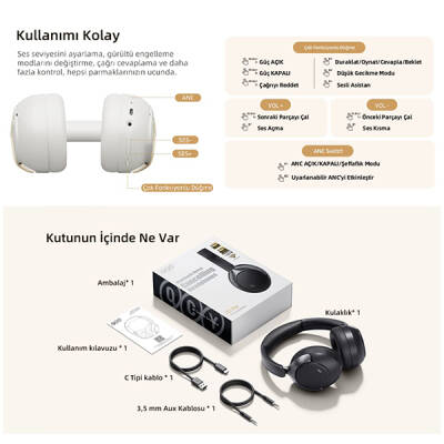 QCY H3 Pro ANC Kulak Üstü Bluetooth Kulaklık - 26