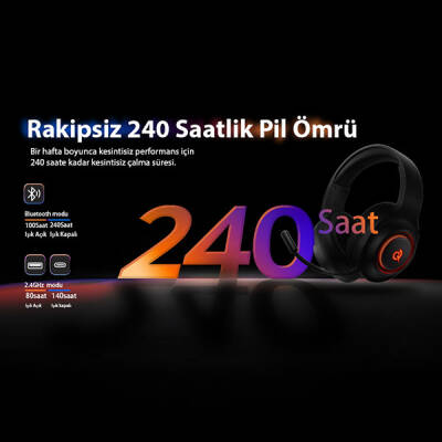 HeroaD V200 RGB 7.1 Kablosuz Gaming Oyuncu Kulaklığı 3 Modlu (BT, 2.4Ghz, Type-C) - 18