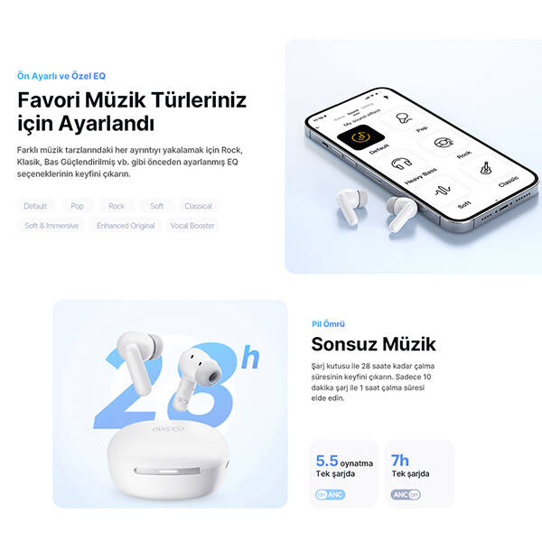 QCY Melobuds N30 ANC TWS Kulak İçi Bluetooth Kulaklık - 6