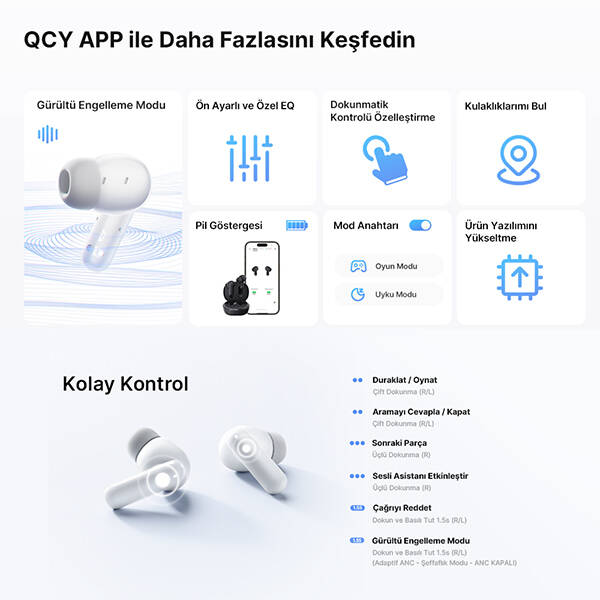QCY Melobuds N30 ANC TWS Kulak İçi Bluetooth Kulaklık - 15