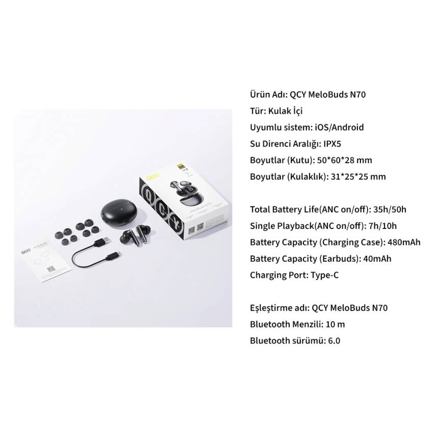 Melobuds N70 Bluetooth Kulaklık 6.0 Hi-Res LDAC Fast Pair - 7