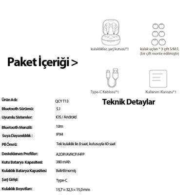 QCY T13 ANC Bluetooth Kulaklık - 12