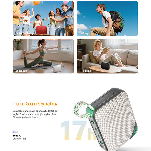QCY SP2 5W RGB Taşınabilir Bluetooth Hoparlör - 22